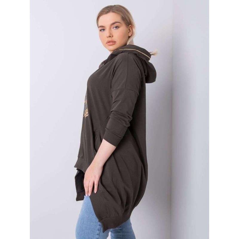 Dámska plus size mikina FANTASY dark khaki