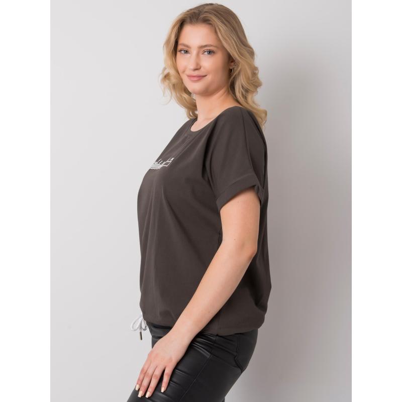 Női plus size blúz MAVIS sötét khaki színben