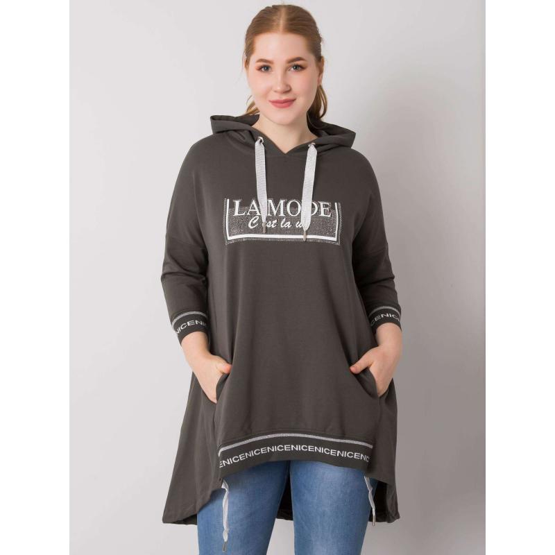 Dámská mikina s kapucí BELINA tmavě khaki 