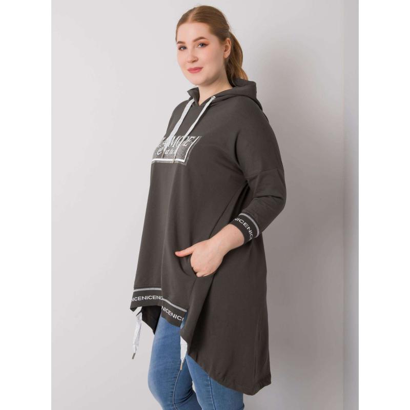 Dámská mikina s kapucí BELINA tmavě khaki 