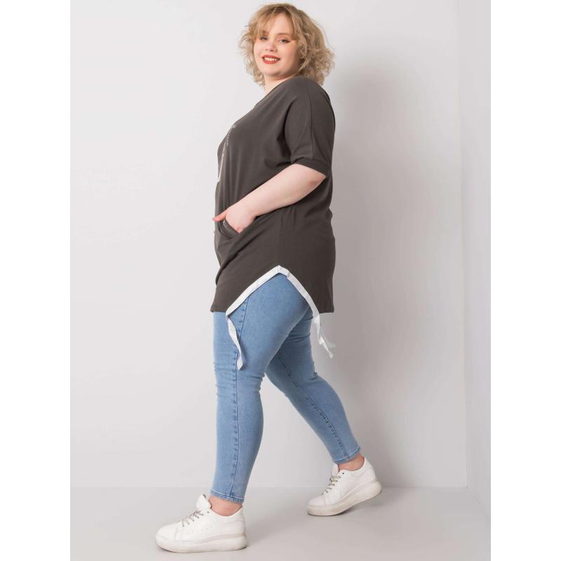 Dámská halenka plus size CLARE tmavě khaki 