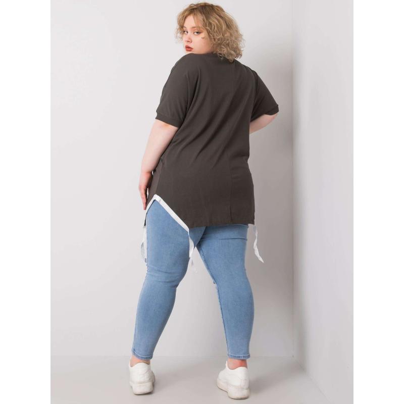 Dámská halenka plus size CLARE tmavě khaki 