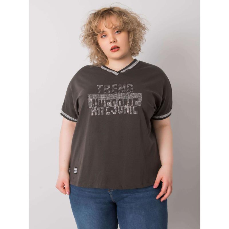 Dámská halenka plus size BILLI tmavě khaki 