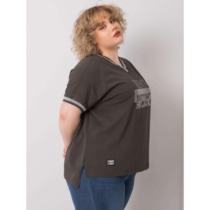 Dámská halenka plus size BILLI tmavě khaki 