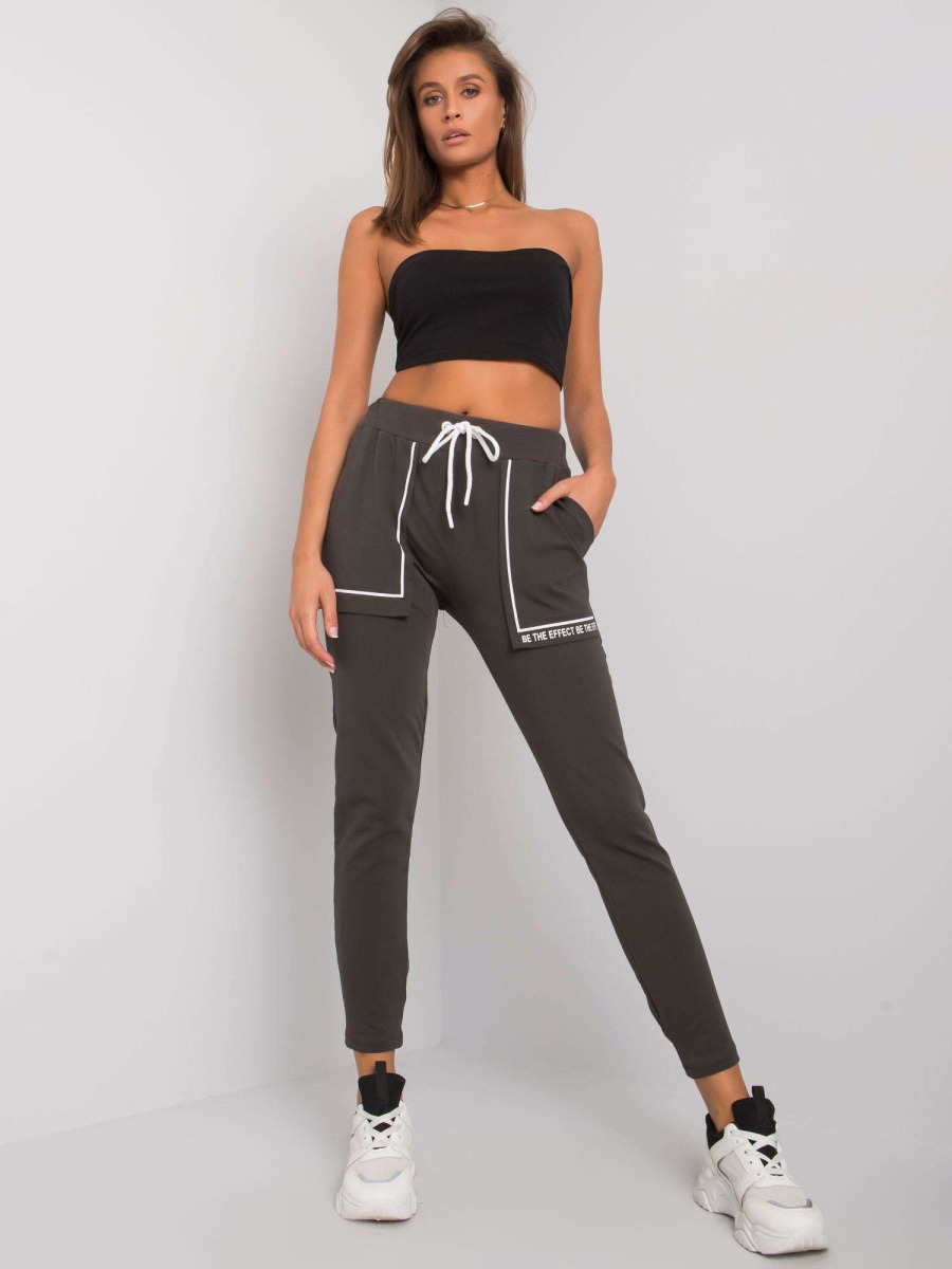 Dámske bavlnené tepláky WINSLEY dark khaki