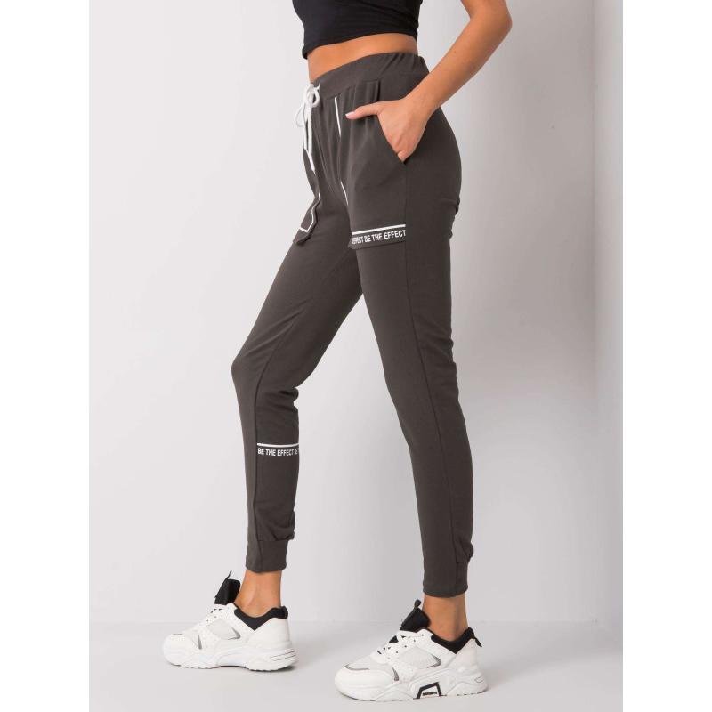 Női pamut melegítőnadrág WINSLEY sötét khaki színű