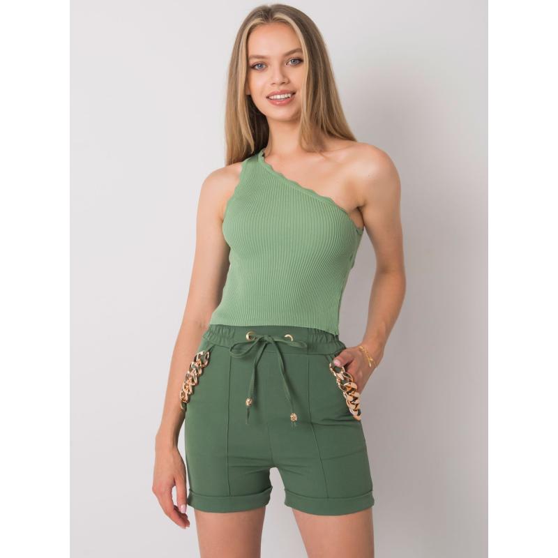 Dámské šortky s řetízky FLANNERY khaki 