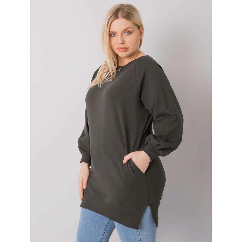 Dámská halenka plus size TOLEDO tmavě khaki  