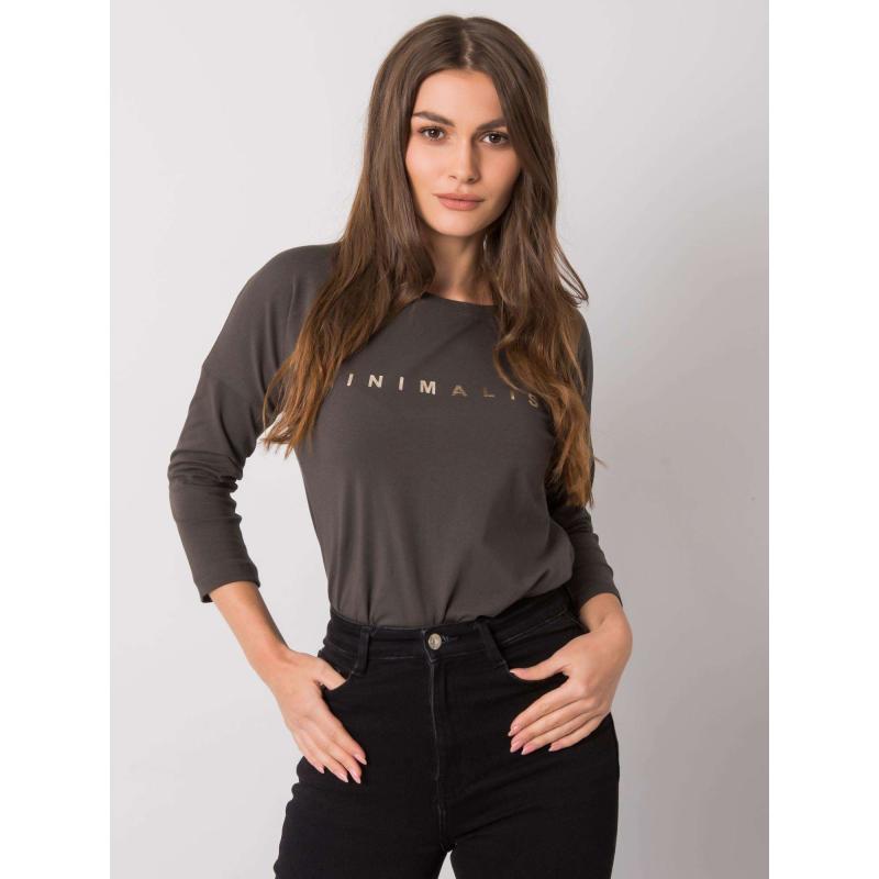 Dámská blůza bavlněná s nápisem CANTRICE tmavé khaki