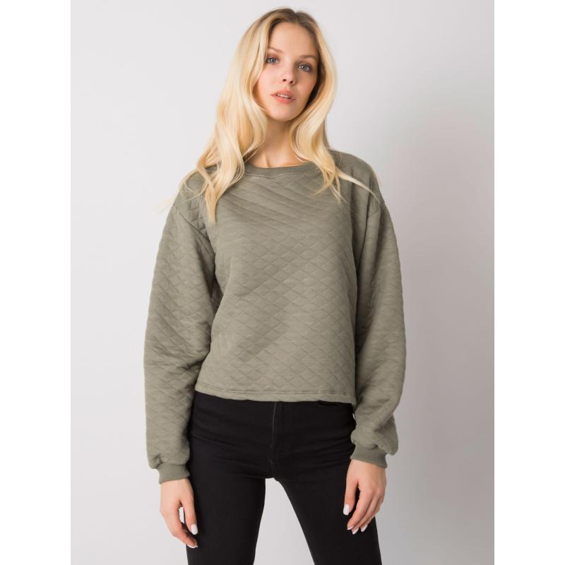 Dámská mikina s kapucí prošívaná KERSTINE khaki 