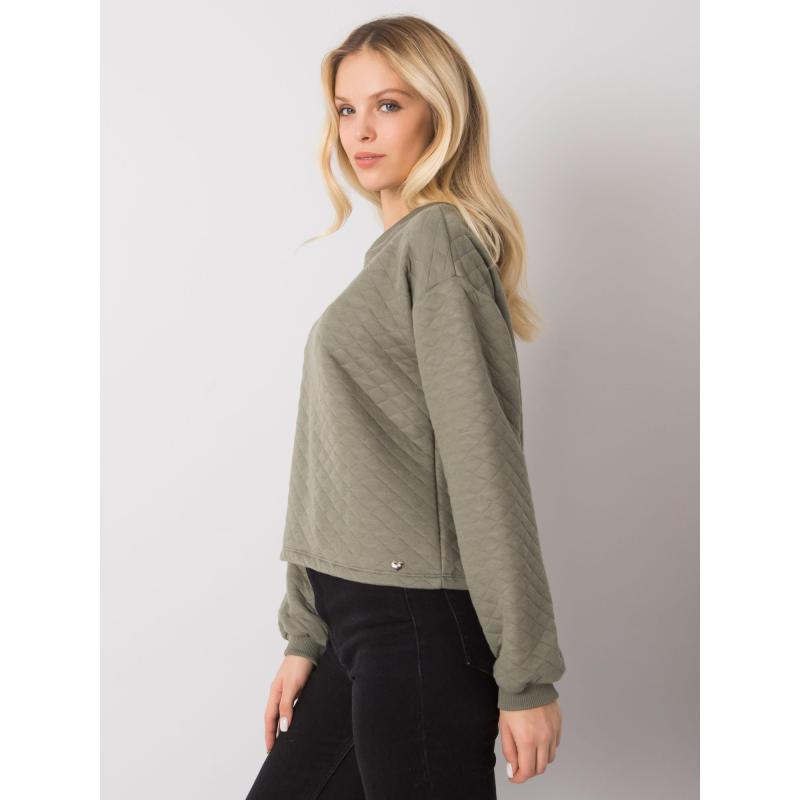 Dámská mikina s kapucí prošívaná KERSTINE khaki 
