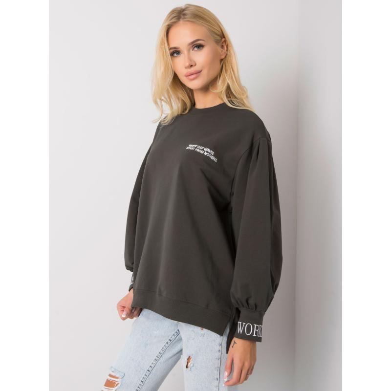 Dámská mikina s kapucí LAYLIN tmavě khaki 