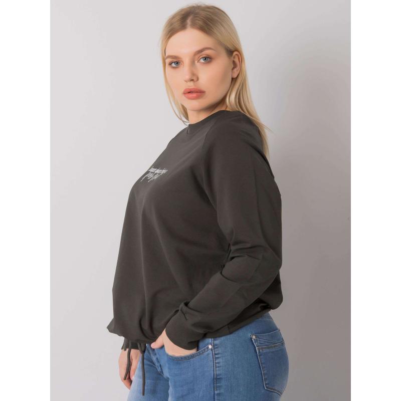 Női plus size kapucnis pulóver MARLOW sötét khaki színű