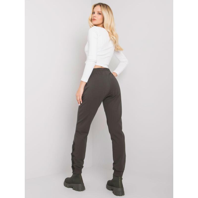 Cindy RUE PARIS női gombos melegítőnadrág sötét khaki színű