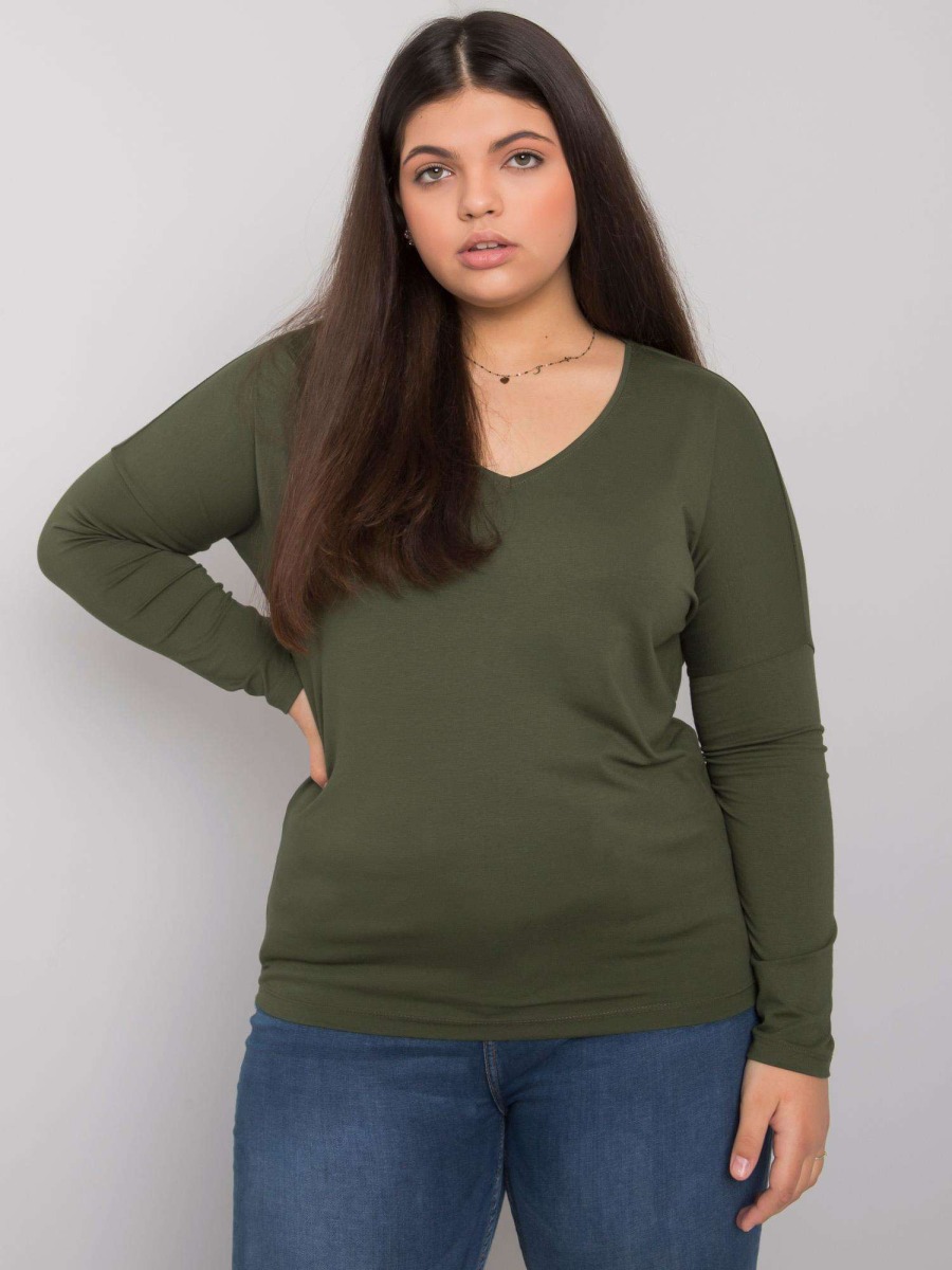 Dámska plus size blúzka ELISA khaki