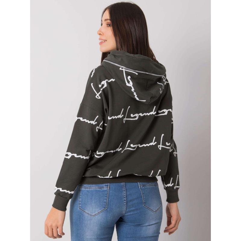 Dámská mikina s kapsou plus size JOSSY tmavě khaki 