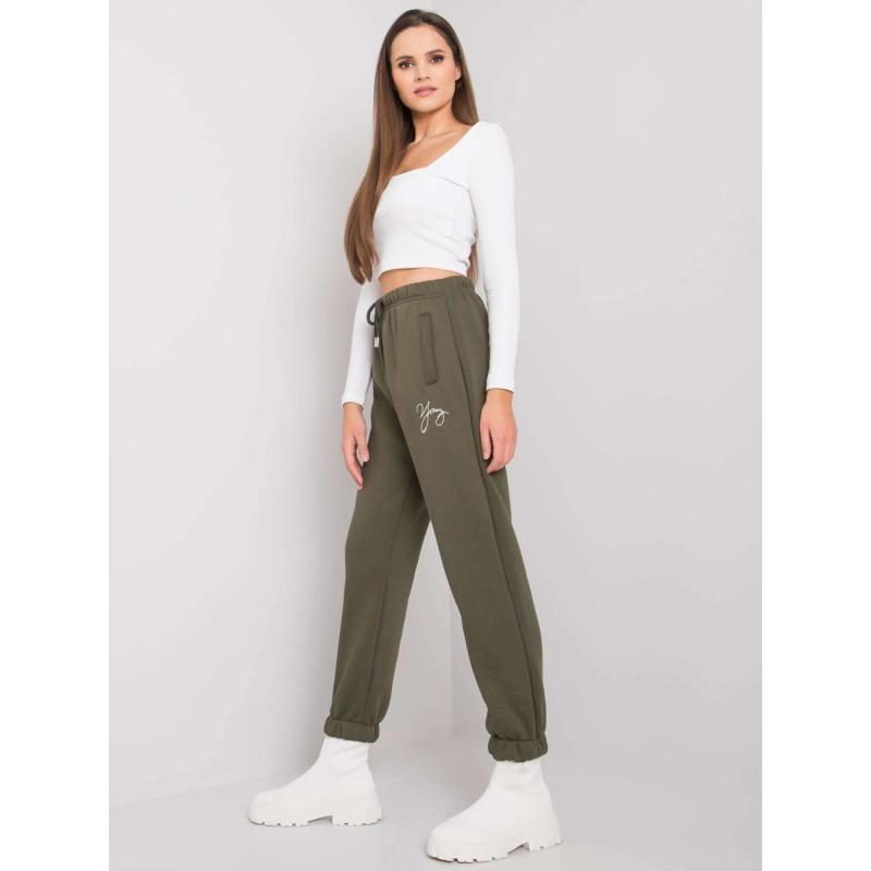 Dámske tepláky s logom LILY svetlej khaki farby