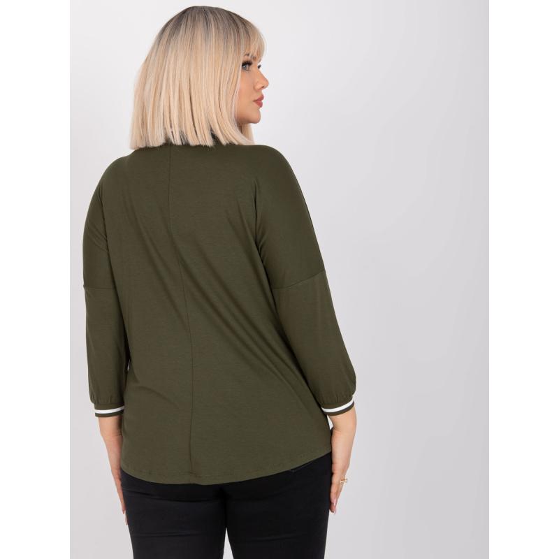 Dámska voľná plus size blúzka MATIANNA khaki