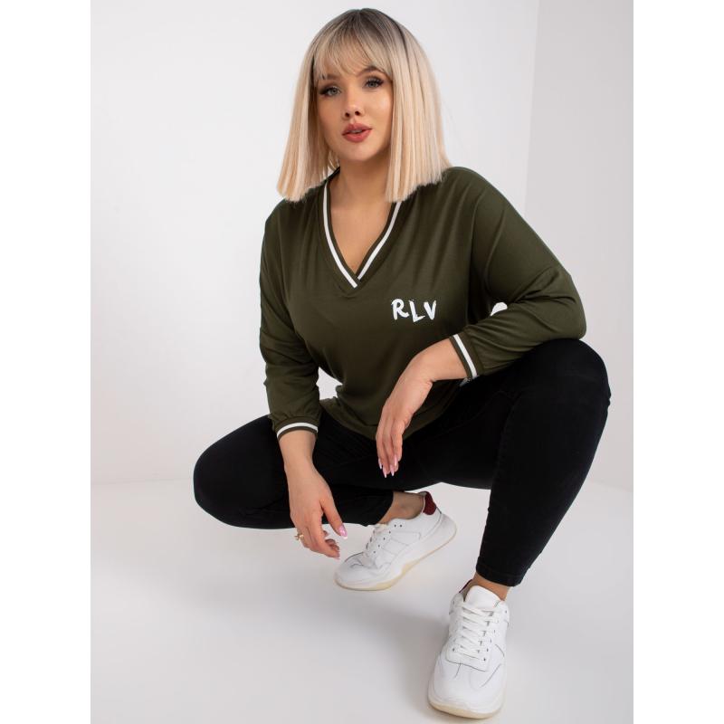 Dámska voľná plus size blúzka MATIANNA khaki