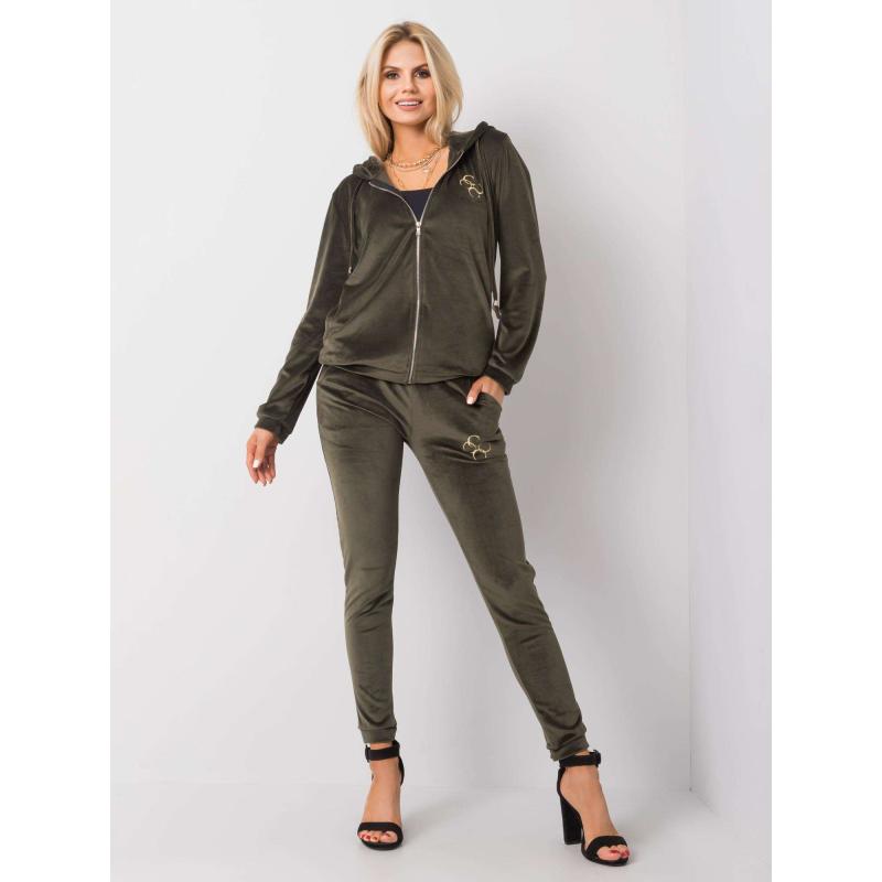 Női bársony szett Melody khaki