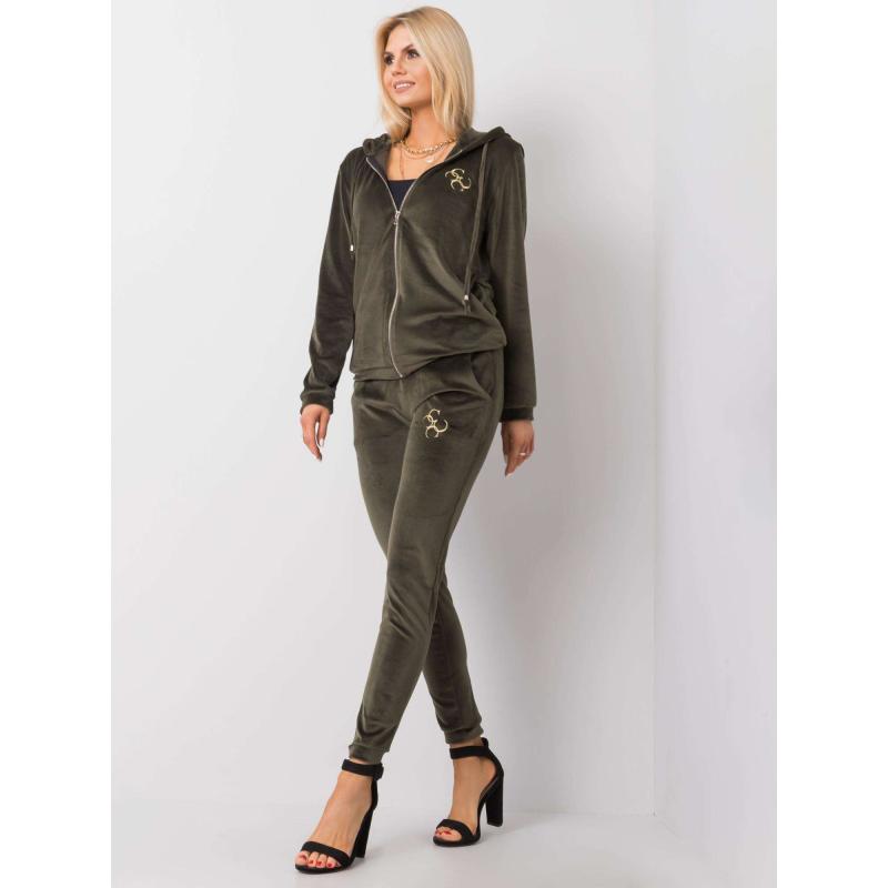 Női bársony szett Melody khaki