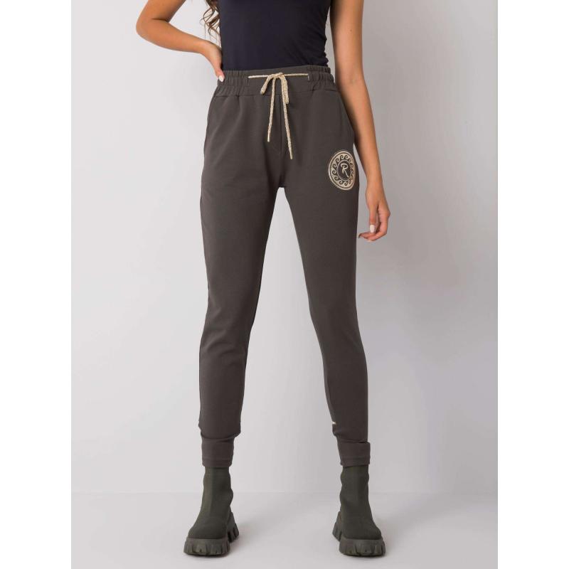 Dámské tepláky s potiskem LARISSA tmavě khaki 