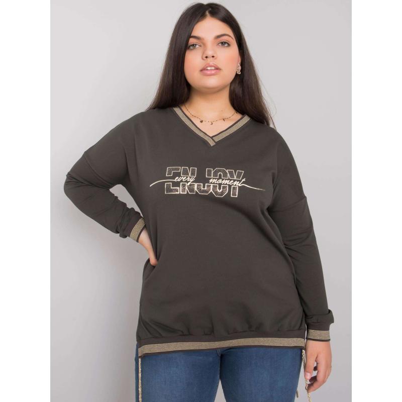 Női plus size blúz LILA sötét khaki színben