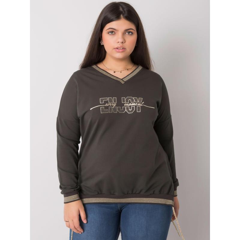 Dámská halenka plus size LILA tmavě khaki  