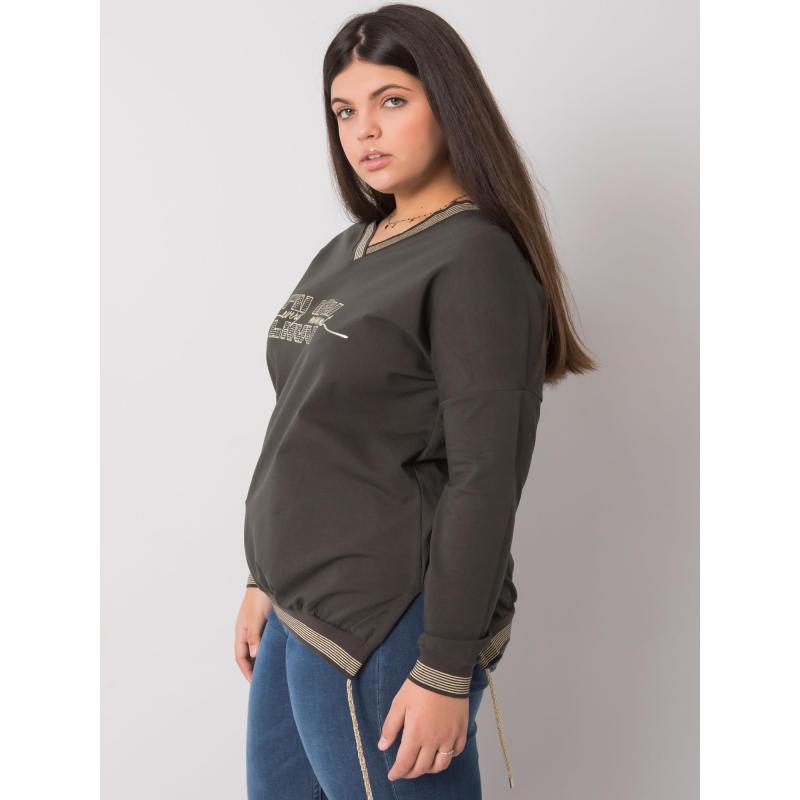 Dámská halenka plus size LILA tmavě khaki  
