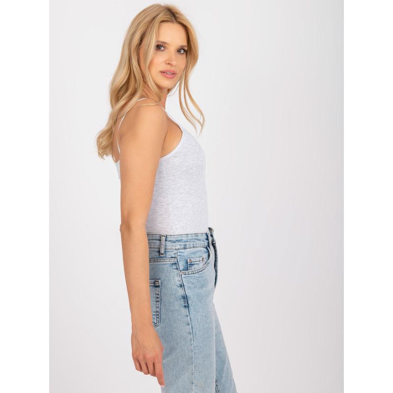 Női felső vékony pántokkal melange THIN szürke
