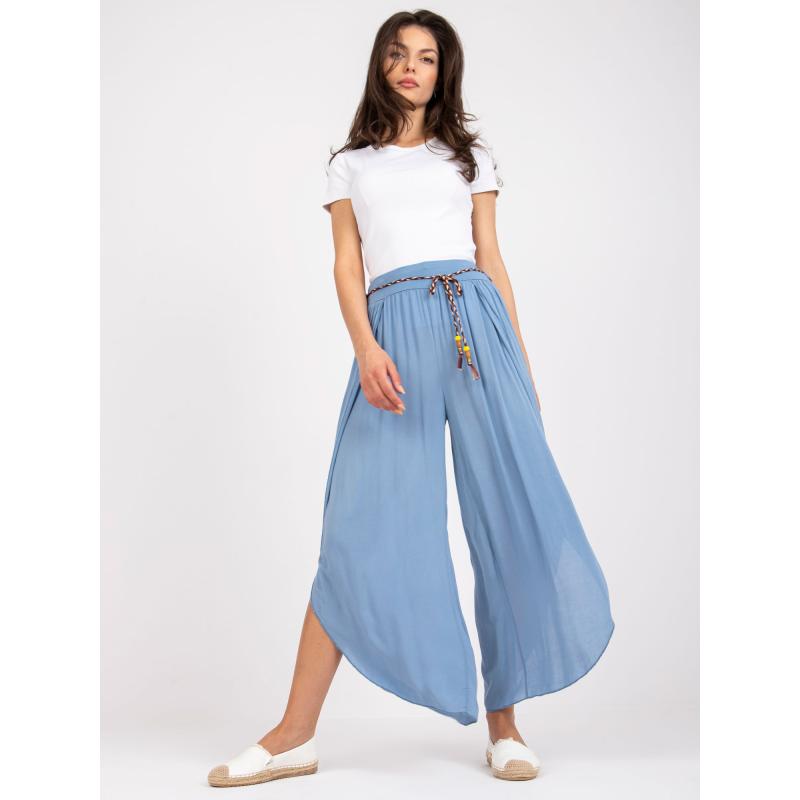 Dámské kalhoty s vysokým pasem OCH BELLA modré