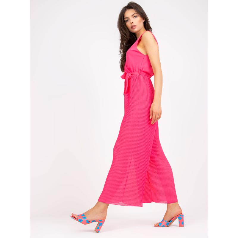 Női széles szárú, hosszú MODERNA rózsaszínű overáll