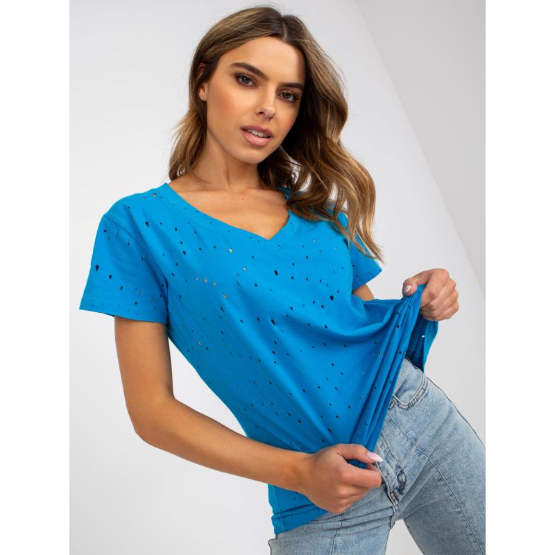 Dámské tričko jednobarevné bavlněné ONE modré  