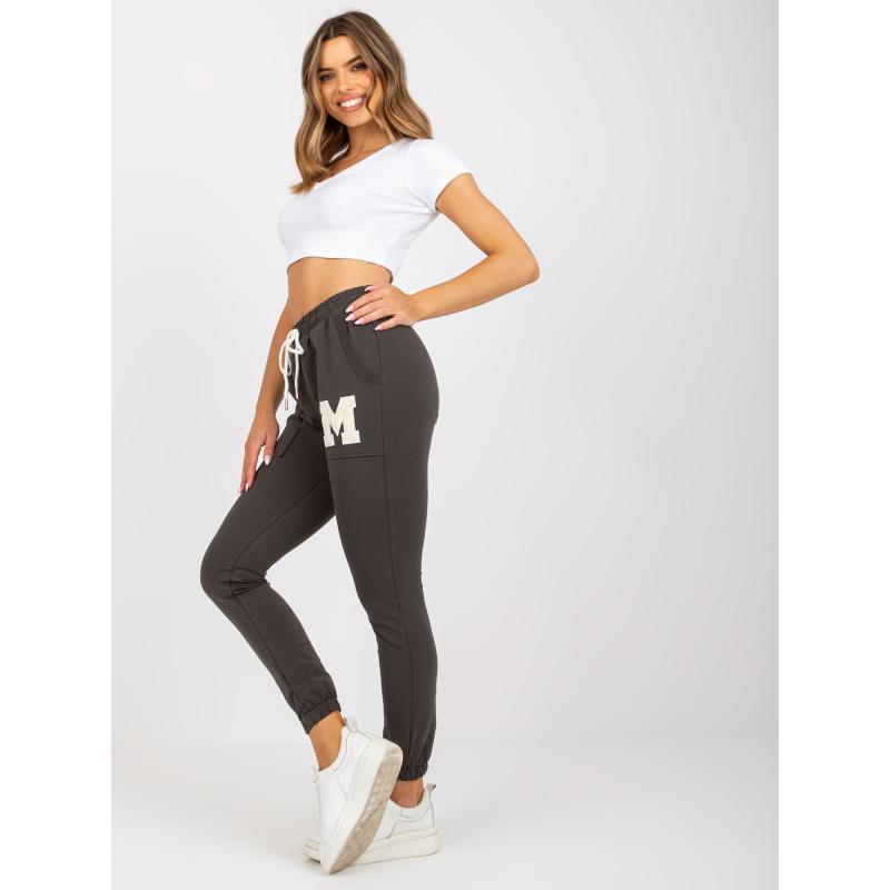 Dámské tepláky s nášivkou bavlněné COOPER khaki 