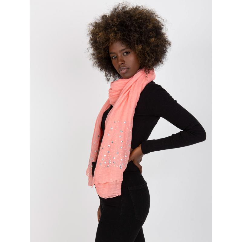 Dámský šátek s ozdobnou aplikací KANDI broskvový 