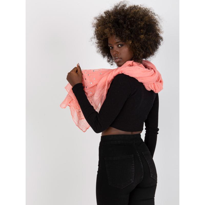 Dámský šátek s ozdobnou aplikací KANDI broskvový 