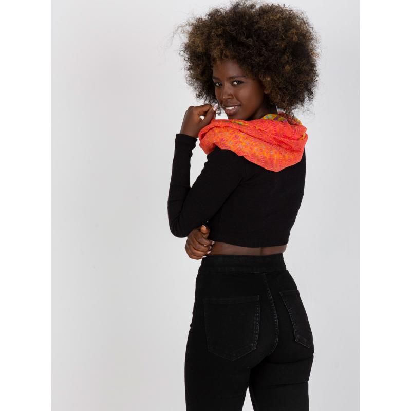 Női STELLA sál sárga és korallszínű mintával