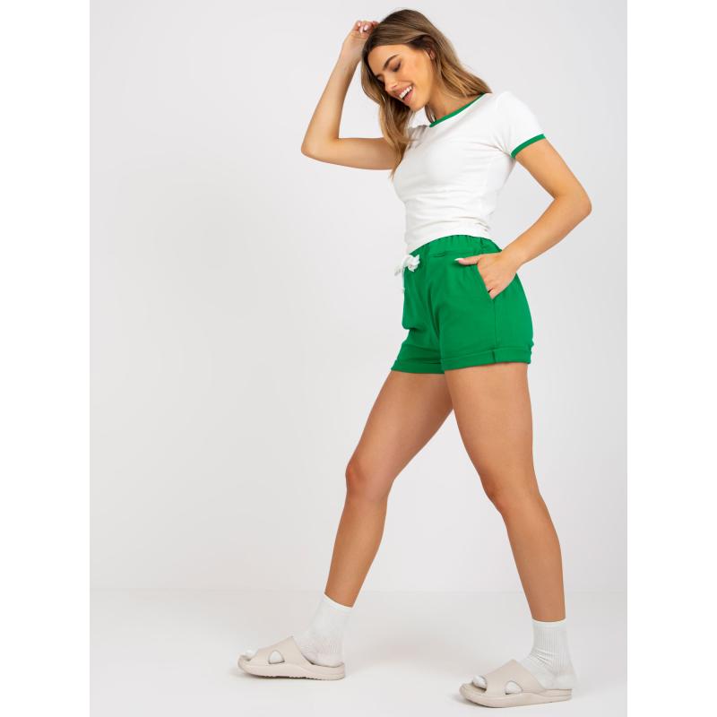 Dámská souprava s šortkami GISELA ecru-zelená 
