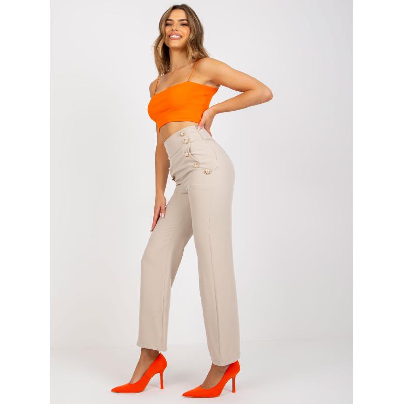 Dámske nohavice ELEGANCE s vreckami béžové