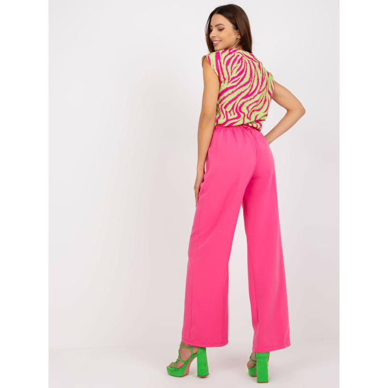 Dámské kalhoty s vysokým pasem MONTE růžové 