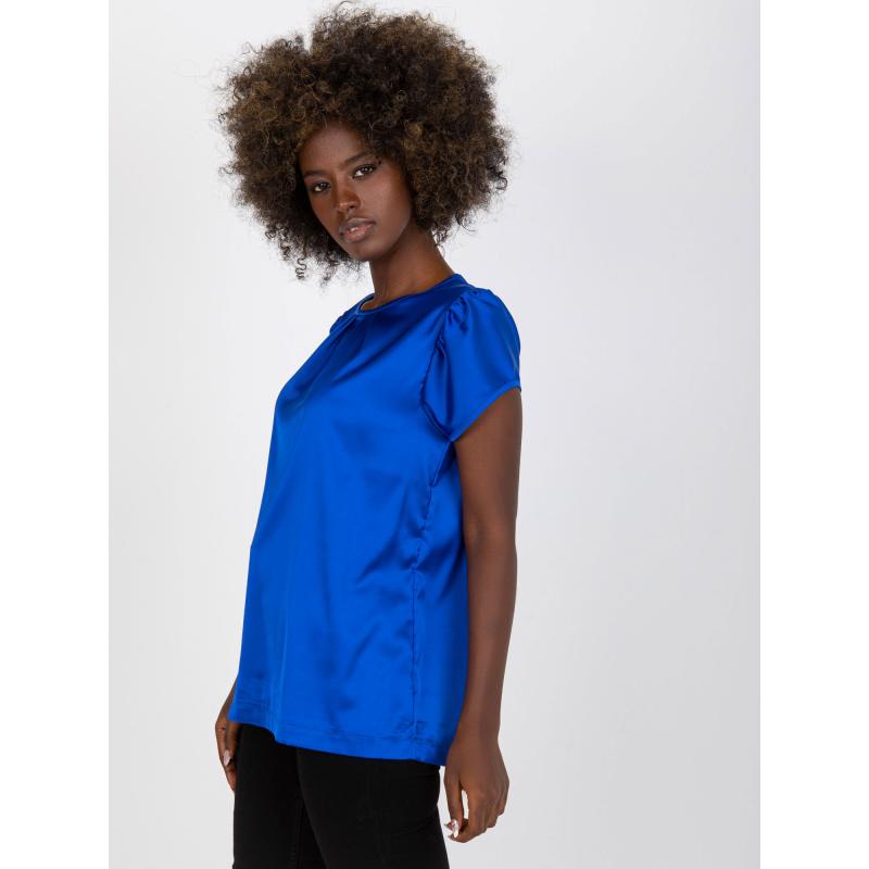 Dámská halenka s kulatým výstřihem RUE PARIS tmavě modrá 