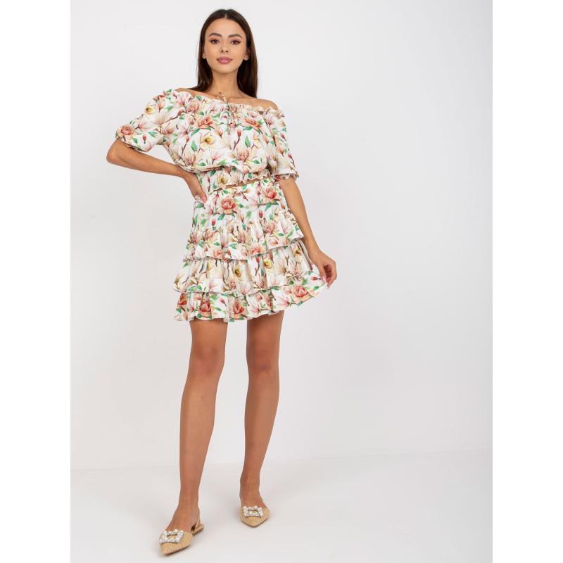 Női virágos szett SUMMER fehér és bordó