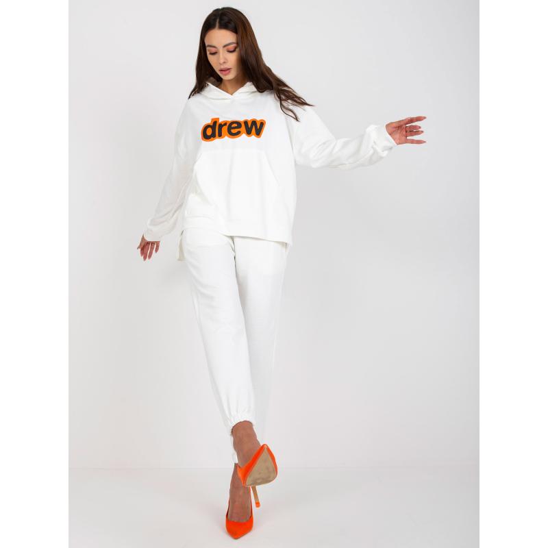 Dámská souprava tepláková s kalhotami s vysokým pasem MERLE bílá 