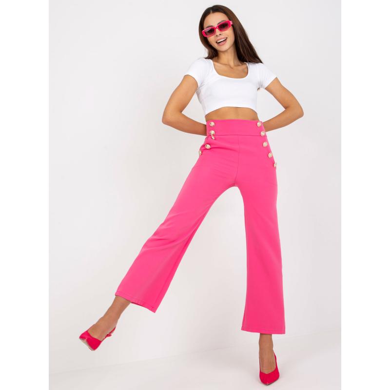 Dámské kalhoty s vysokým pasem TRIDA růžové  