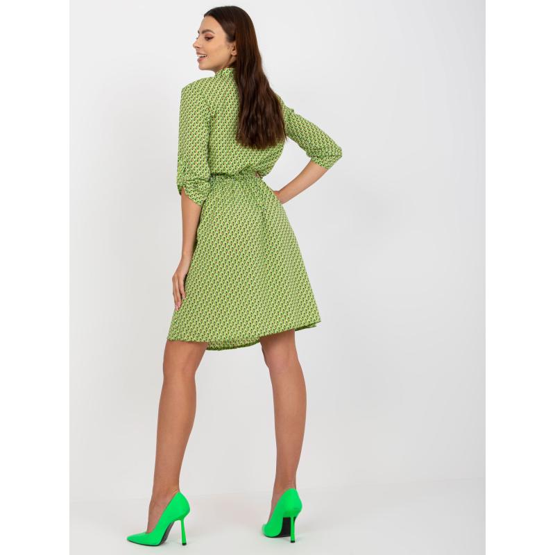 Dámske vzorované ležérne šaty s 3/4 rukávmi CAROLINA green