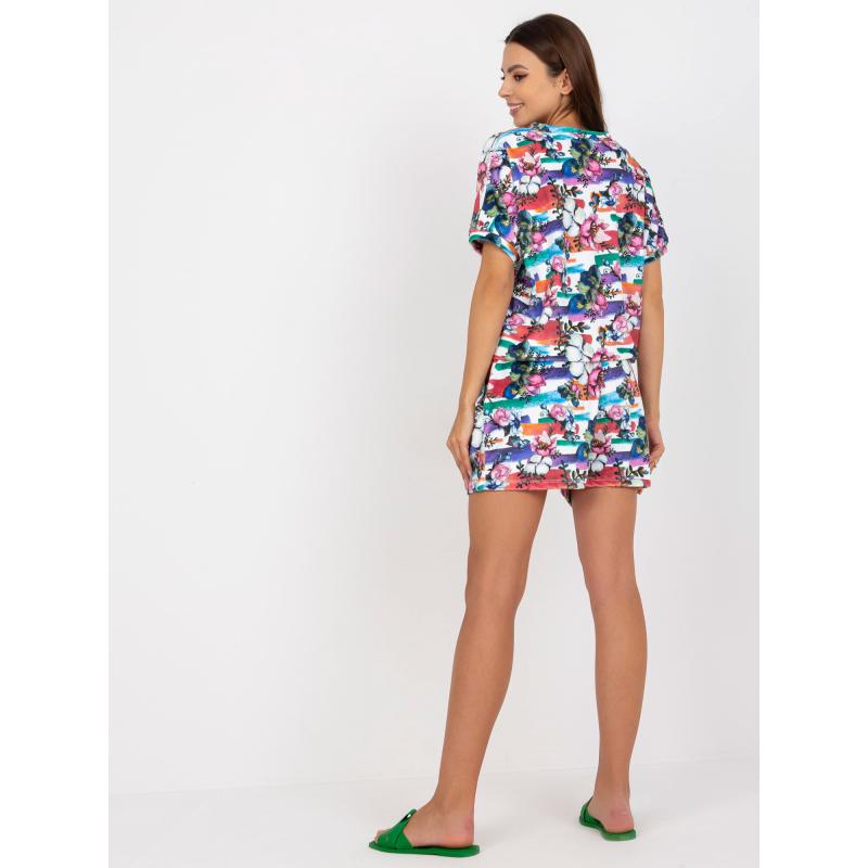 Női mintás bársony szett MARLO rózsaszín és fehér