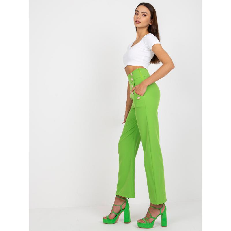 Dámské kalhoty s kapsami ALLEGRA světle zelené  
