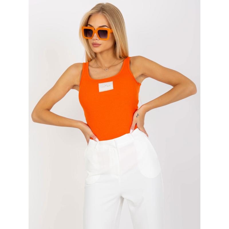 Dámský top žebrovaný bavlněný OCH BELLA oranžový