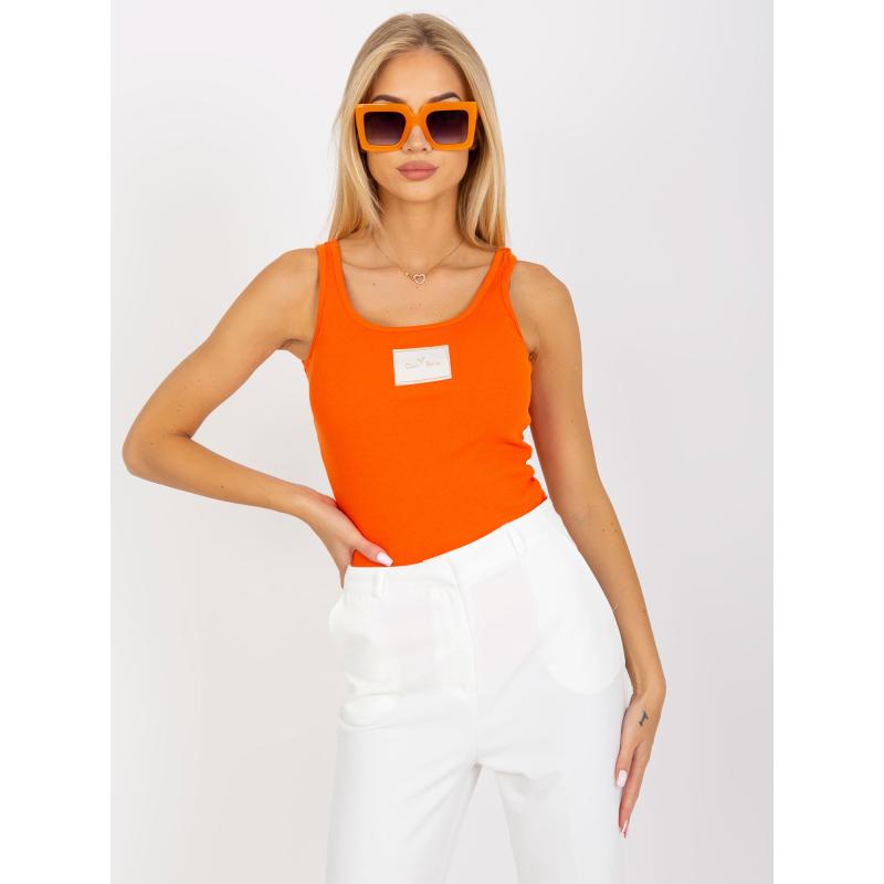 Dámský top žebrovaný bavlněný OCH BELLA oranžový