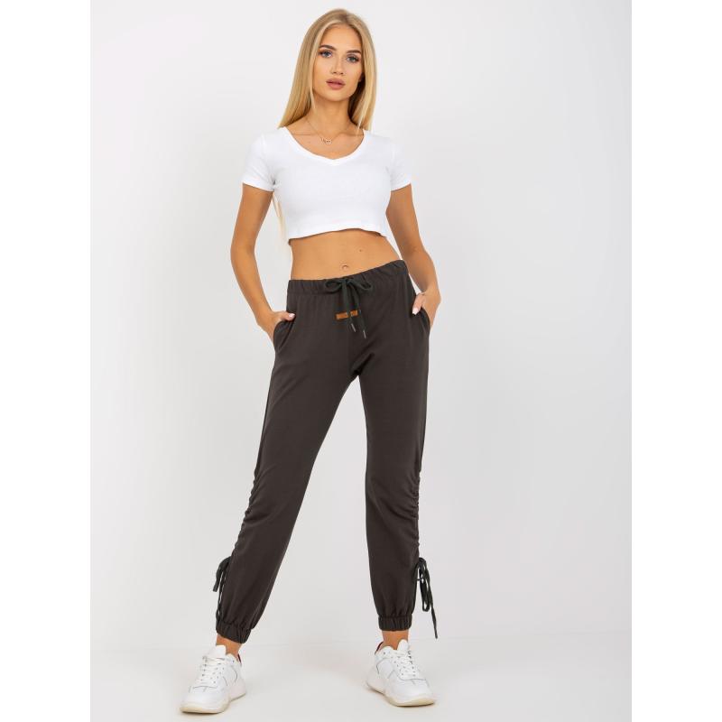 Dámské tepláky se šňůrkou ERICK v khaki barvě